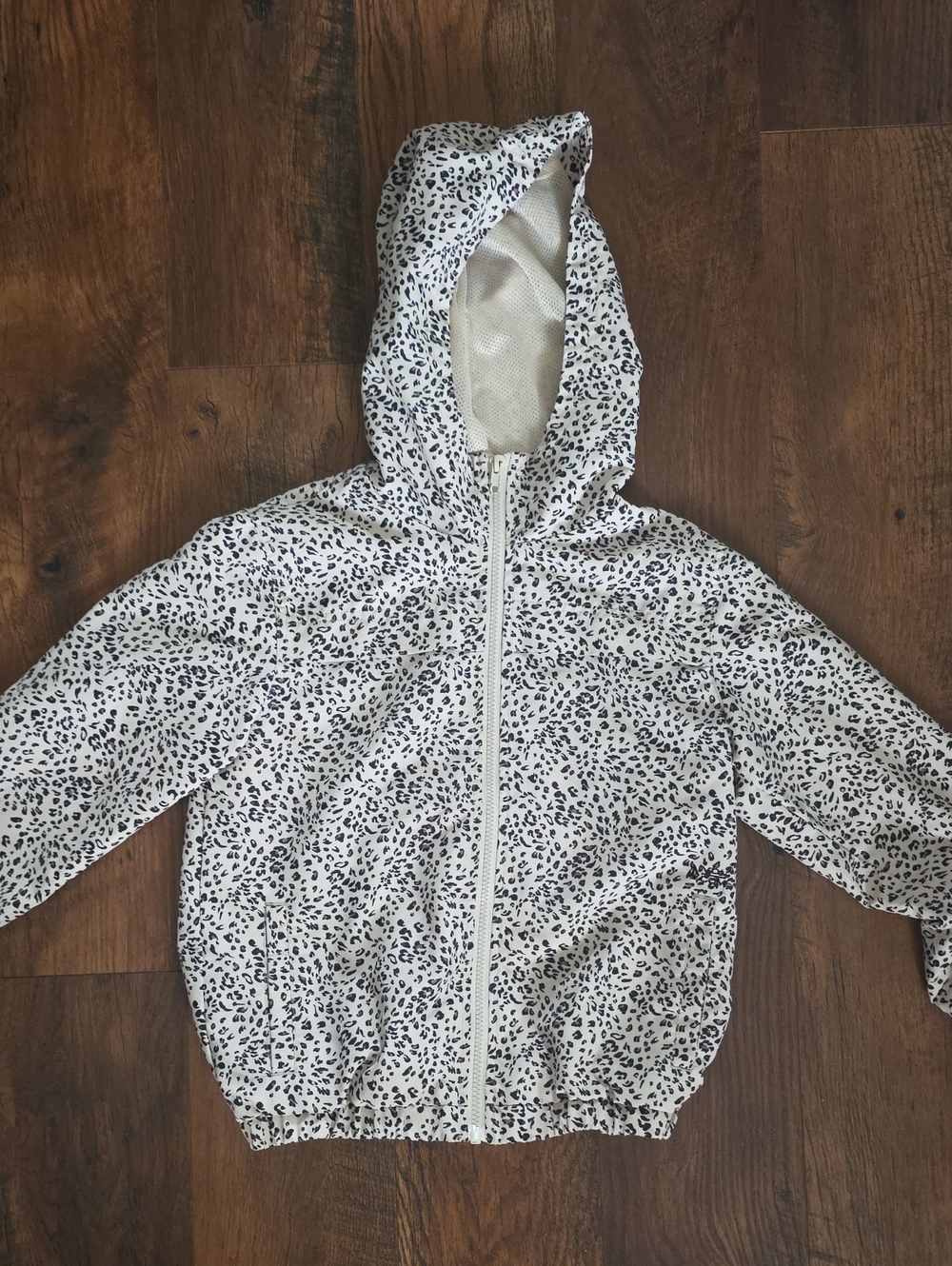 Girls Volcom Leopard Print Hooded Windbreaker